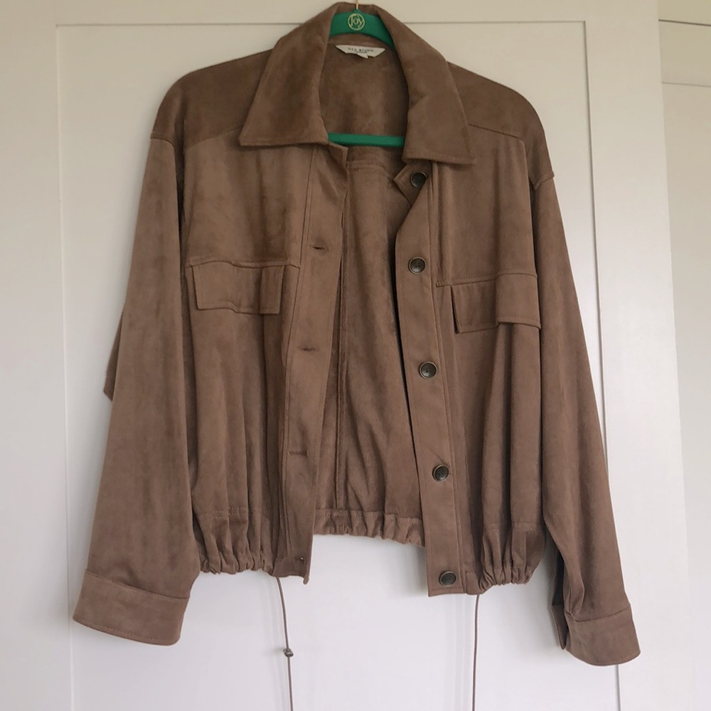 Faux Suede Bomber Jacket
